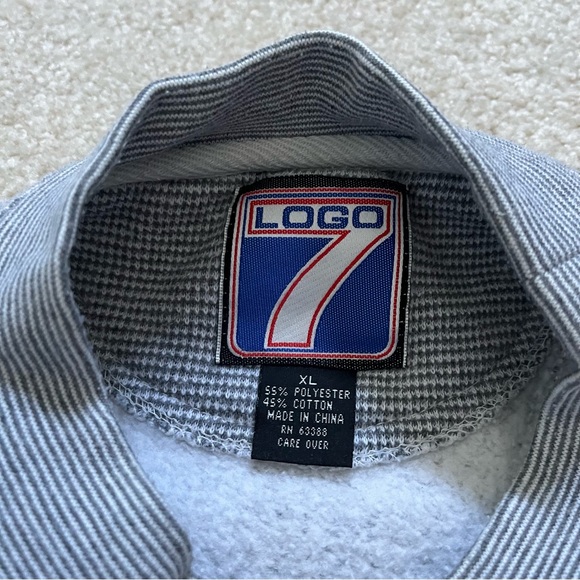 VINTAGE St Louis Rams Logo 7 Sweater Mens Extra Large Gray Crewneck Sweatshirt - Picture 4 of 9